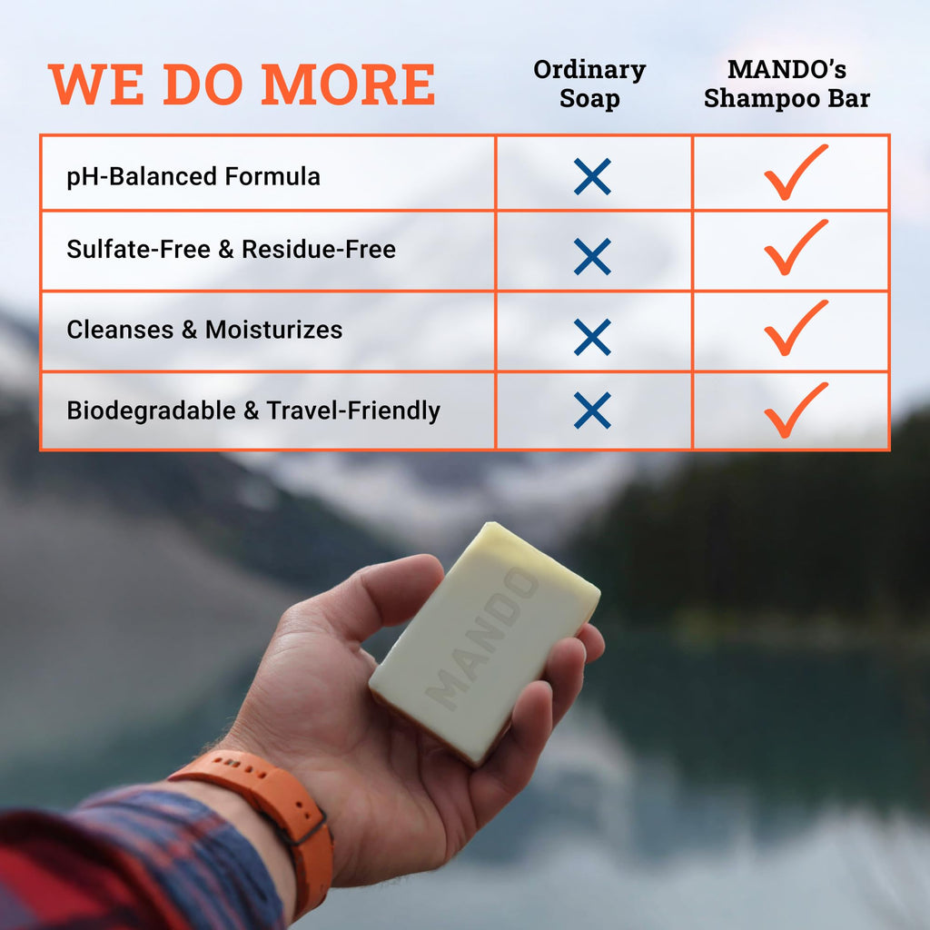 Mando Acidified Cleansing Bar - 24-Hour Odor Control - Removes Odor Better than Soap - Moisturizing Formula - SLS Free, Paraben Free - Safe For Sensitive Skin - Bourbon Leather