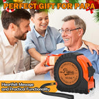 Fathers Day Papa Gifts, Genuine Leather Engraved 25 FT Tape Measure Tool Gifts for Men Father's Day Dad Gifts Christmas Gift Birthday Xmas Stocking Stuffers for Men