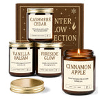 Fall and Winter Scented Candles, 4-Pack Soy Wax Gift Set, 28 oz Total