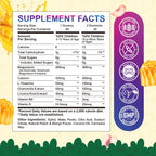 Center-Filled Kids Magnesium Gummies - Magnesium Glycinate Gummies for Kids Adults with L-Theanine, Chamomile, Licorice, Vitamin D, B6 for Sleep, Relaxation, Brain & Muscle - Sugar Free Peach & Mango