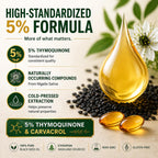 Ethiopian Black Seed Oil Capsules, with 5% Thymoquinone & Carvacrol, Digestive Balance & Daily Wellness, Non-GMO, Gluten-Free, 60 Count Softgels