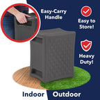 Simplay3 Handy Home 3-Level Heavy Duty Work/Garden Seat - 12" x 15" x 9" - Gray, Made in USA