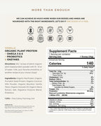 plenti Organic Plant-Based Protein Powder: Vanilla - 20g Pea Protein + Probiotics, Digestive Enzymes & Omega 3-6, Gut Friendly, Sugar Free, 27 Servings (2 lbs)