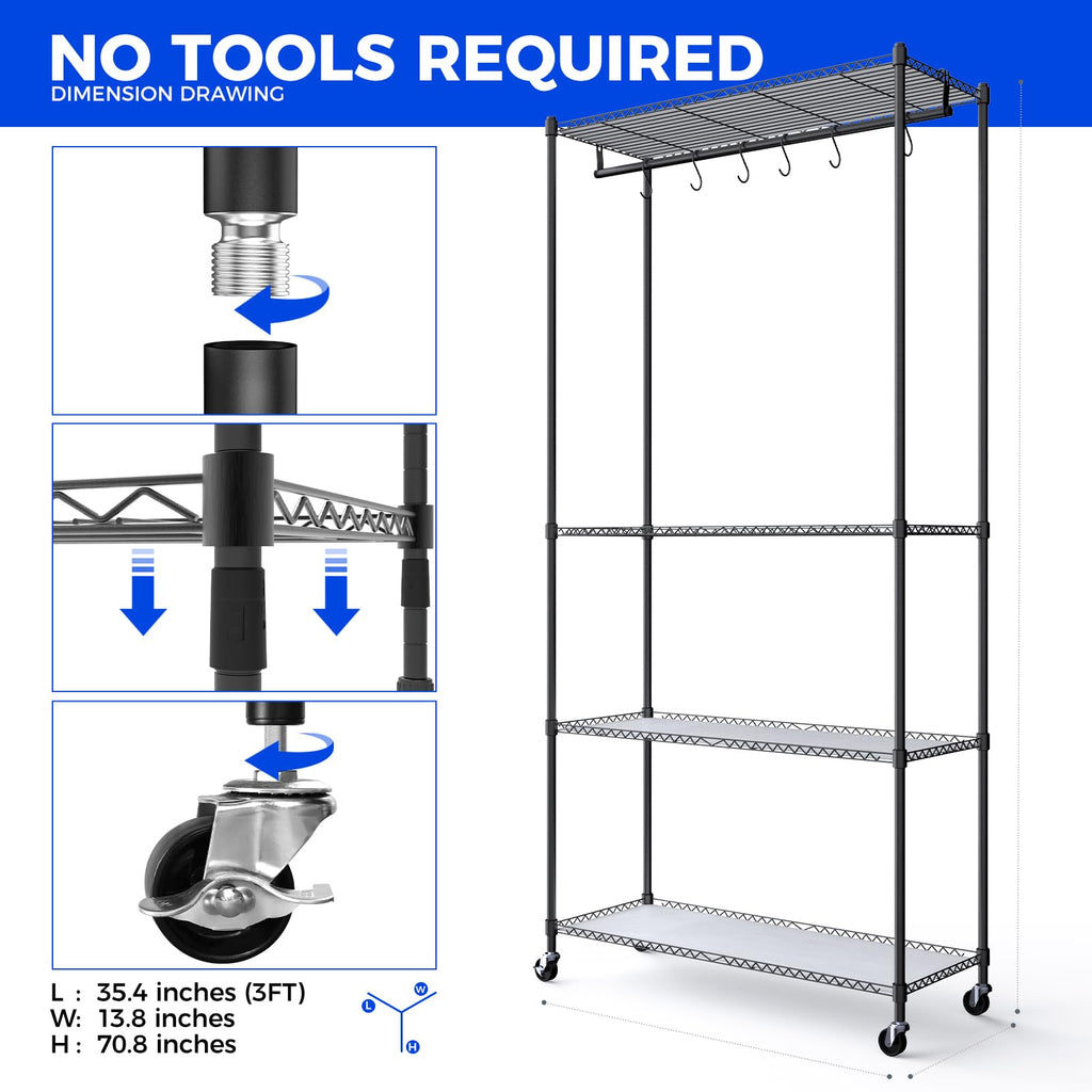 Barrina CX3 Plant Stand with Grow Light, 4-Tier, 108W, 35.4x13.8x70.9IN