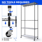 Barrina CX3 Plant Stand with Grow Light, 4-Tier, 108W, 35.4x13.8x70.9IN