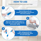 Wefaner Toilet Aids Set for Wiping - Long Handle Butt Wiper, Anti-Slip Curved Handle Bath Body Brush and Curve Hair Brush for People Overweight, Elderly and Disabled People（3PCS Personal Hygiene Kit)