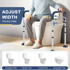 HolyHeal Toilet Safety Rails for Seniors, Adjustable Height & Width Toilet Rails, 350 lb Toilet Handles for Elderly and Disabled, Foldable Toilet Safety Frame, Toilet Bars Fit Any Toilets