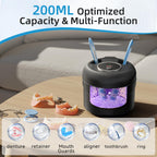 Ultrasonic Retainer Cleaner Machine, 45kHz Dental Cleaning Pod for Dentures, Jewelry, Toothbrush Heads, Mouth Guards, Aligners, Braces, 200ML Denture Cleaner 4 Modes & Digital Timer, Black