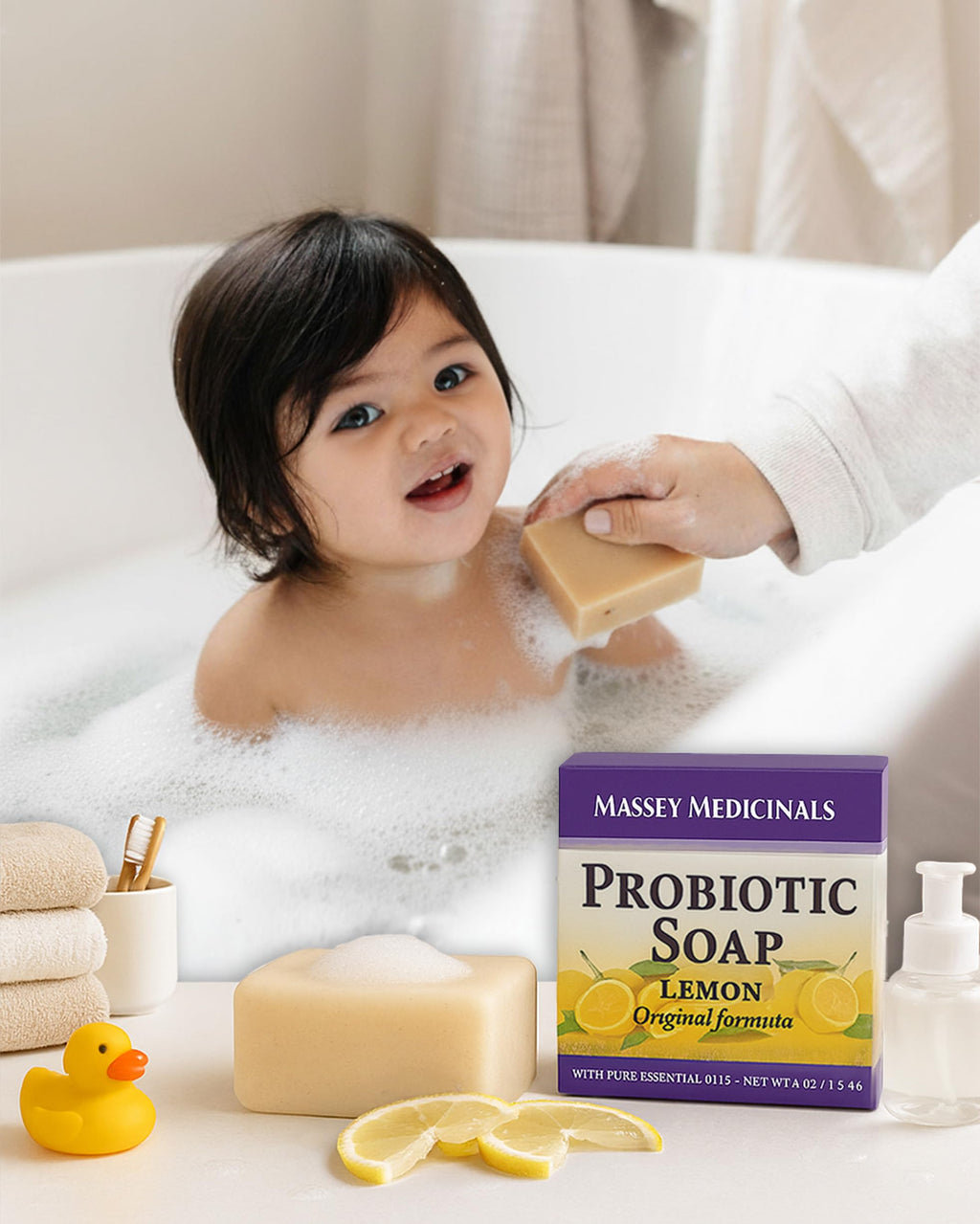Candida Freedom Massey’s CF 100% Natural Probiotic Soap - Powerful Tea Tree and Lemon Body Soap - 4oz Lemon Scent