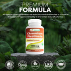 Best Naturals Chromium Picolinate 1000mcg 240 Tablets (Pack of 2)