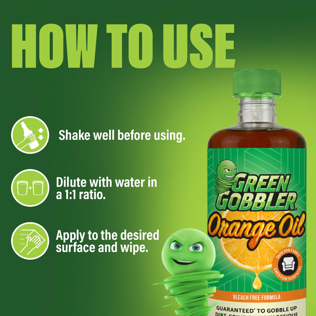 Green Gobbler, Cold Pressed Orange Oil Concentrate - 22.5 oz (D-Limonene) Multi-Purpose Home and Outdoor Cleaner (2 PACK)