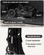 797Audio Dog Stroller for Small Medium Dogs,Pet Stroller for Cats Puppy Up to 121lbs,Foldable,One Click Folding,4 Wheel Shock Absorption,Adjustable Canopy with Sun Shades,Removable Washable Pad(Black)