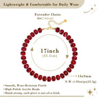Zhuozatrfa Chunky Beaded Choker Necklace Handmade Wine Red Resin Beads Necklace Unique Statement Chunky Necklaces Trendy Jewelry