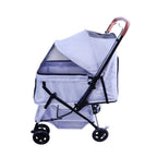 FOURPAW Reversible Pet Stroller (4 Wheels for Cats and Dogs) for Small and Medium Pets up to 33 lbs.Gray