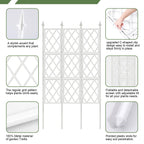 63 Inch White Metal Pipe Garden Trellis Support Fence Frame for Climbing