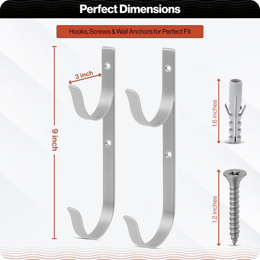 Swimables 316 Stainless Steel Heavy Duty Pool Hooks - Telescopic Pole Hanger - Ideal for Swimming Pool - Designed in USA