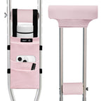 SPRING SEAON Crutches Padding & Crutch Bag (5 PCS) - Crutch Pads for Armpits and Hand Grips Water-Resistant Pouch for Crutches Crutch Cushions Crutches Accessories for Kids, Men, Women Pink