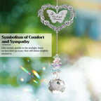 Elivida Sympathy Gift for Lose of Loved Ones, Grief Memorial Suncatcher Ornament for Loss of Mom Dad, Bereavement Crystal Rainbow Maker, Unique Heart Shaped Hanging Decorations for Daily Remembrance