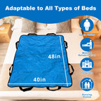 Reusable Positioning Bed Pads for Elderly with 8 Handles 48"x40", Washable Transfer Slide Sheets for Moving, Turning, Lifting Patients, Draw Sheets for Hospital Beds, Padded Bed Senior Transfer Helper