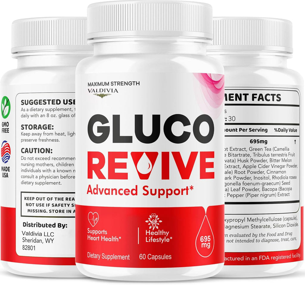 (3 Pack) Gluco Revive Capsules - Official GlucoRevive Advanced Formula Support Pills - Maximum Strength, Natural GlucoRevive Vitamins for Overall Health & Wellness Reviews, 180 Capsules for 3 Months
