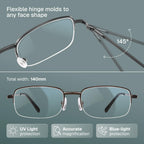 NOVIVON 2.75 Metal Reading Glasses Men - Durable Readers with Blue Light Filtering - Clear Vision