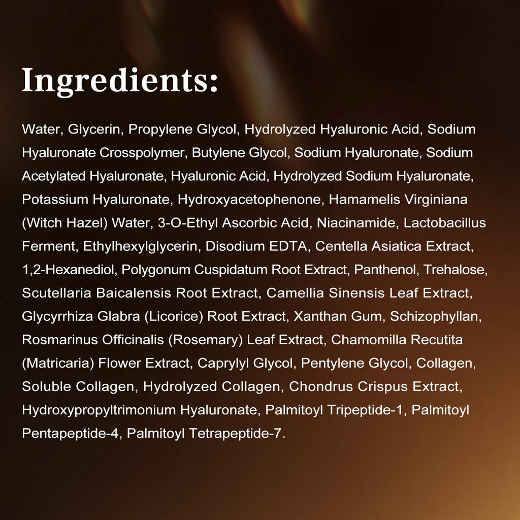 WXMX Ultra Hyaluronic Acid Serum With 8 HA Forms + Matrixyl 3000, Collagen Tri - Complex & Peptide, Multi - Layer Hydration Anti-Aging Serum, Hyaluronic Acid Serum for Face (0.05 Fl Oz (Pack of 30))
