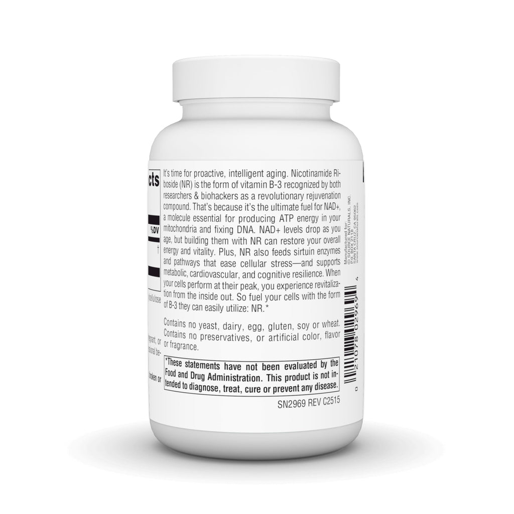 Source Naturals NR, Nicotinamide Riboside, Vegan Dietary Supplement for Mitochondria, Healthy Aging, Cells & Energy*, Premier Fuel for NAD+ Levels, 300 mg - 90 Vegan Capsules