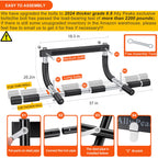 ALLY PEAKS Pull Up Bar Thickened Steel Pipe Super Heavy Duty Steel Frame Upper Workout Bar| Multi-Grip Strength for Doorway | Indoor Chin-Up Bar Fitness Trainer for Home Gym Portable (silver2)