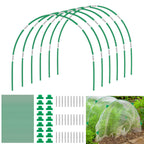 Garden Hoops for Raised Beds, Splinter-Free Fiberglass Greenhouse Hoops Grow Tunnel, 36 Pcs Adjustable Frame for Row Cover & Bird Netting, Rust-Proof DIY Outdoor Plant Stakes