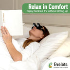 Evelots Laying Down Reading Glasses (2 Pack) - High Definition Lazy Bed Prism Spectacles for Bedside Reading and TV, Over Glasses Design, Unisex