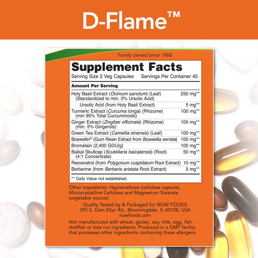 NOW Foods D-Flame, 90 Vegetable Capsule