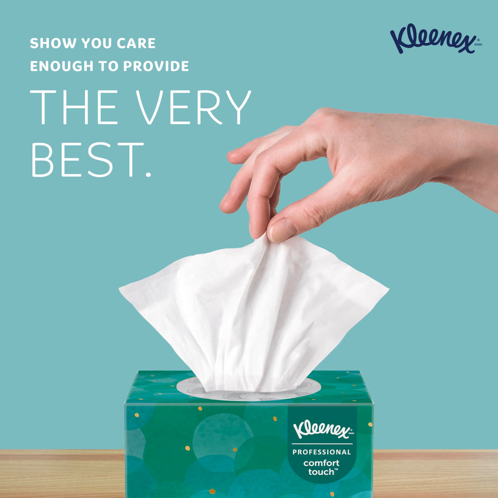 Kleenex® Professional Facial Tissue, Bulk (21271), 2-Ply, White, Upright Cube Boxed Format, Designed for Business (90 Tissues/Box, 6 Bundles of 6 Boxes, 3,240 Sheets/Case)