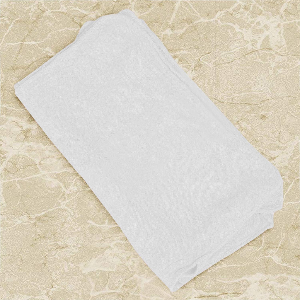 TALVANIA Shop Towels – Pack of 50 Reusable Cleaning Rags – Durable Quality Cotton – 13" x 13"– Machine Washable – Suitable for All Purposes (White)