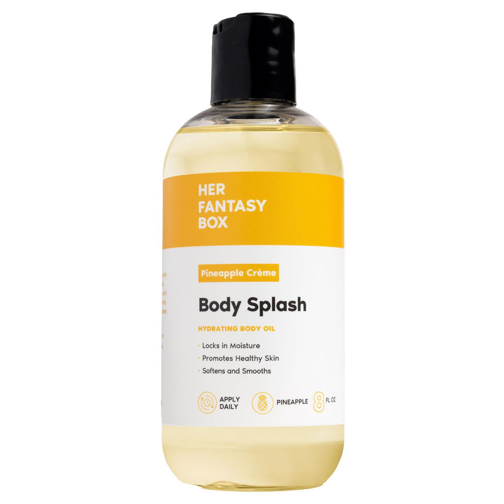 Her Fantasy Box | Body Splash Hydrating Body Oil (Pineapple Creme) - Moisturizing, Non-Greasy Formula for Soft, Smooth Skin - All-Natural, Lightweight & Nourishing