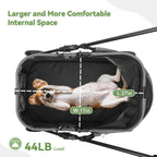20% Larger Capacity, Wedyvko Dog Stroller for Medium/Small Pets w/Dog Poop Bags & Dispenser, Storage Pouch, Zipperless, Entry in/Out Easy (Grey)