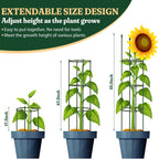 Round Heavy Duty Tomato Cage - 55 Inch Steel Core Plastic Coated Garden Trellis, 4-Post Rustproof Plant Support for Tomato/Cucumber/Beans, No Tools Snap Assembly, Spare Parts Available 1PS