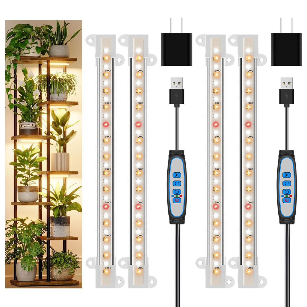 Wiaxulay 8in Grow Lights for Indoor Plants, Full Spectrum Plant Light Strip