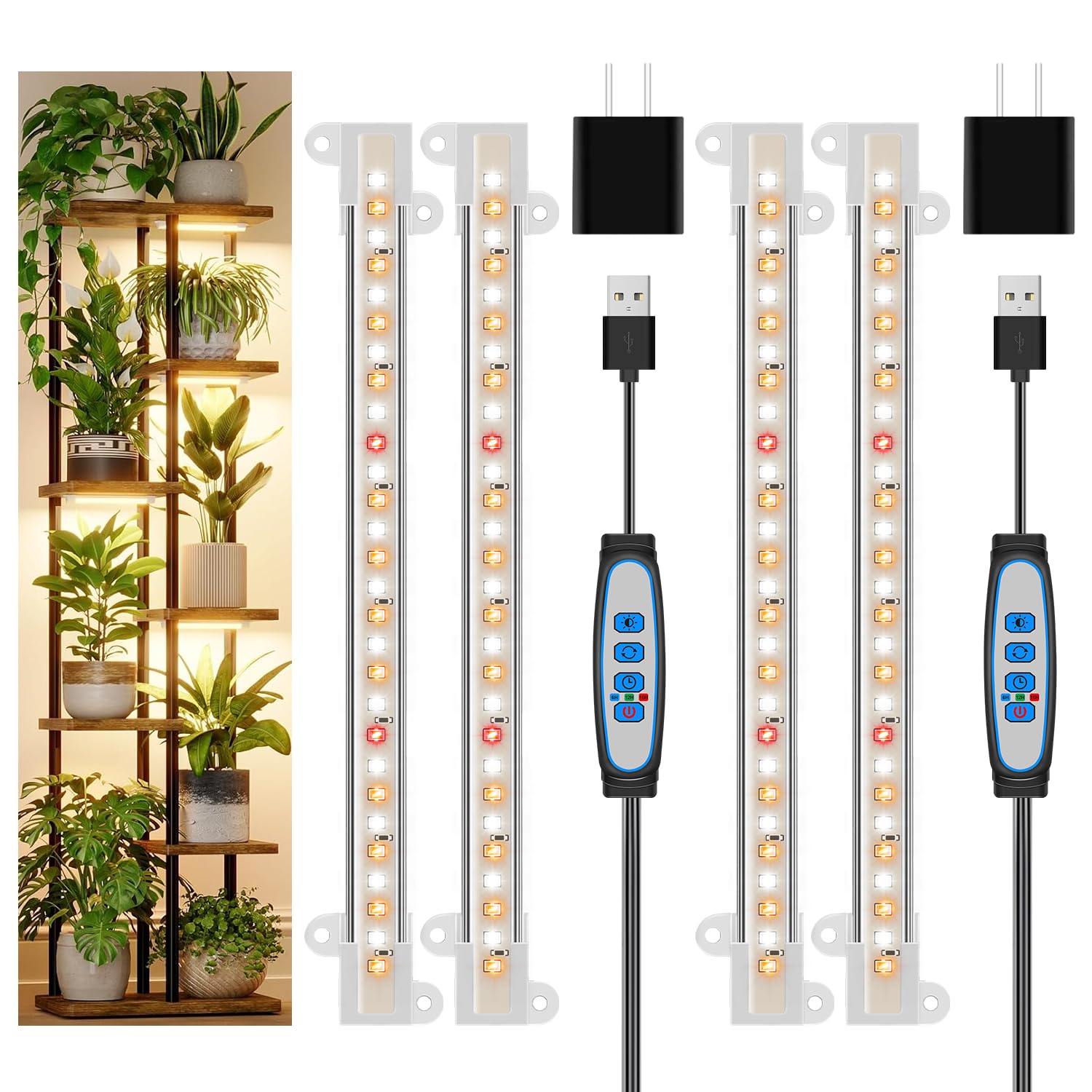Wiaxulay 8in Grow Lights for Indoor Plants, Full Spectrum Plant Light Strip