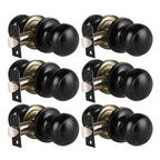 KNOBWELL 6 Pack Matte Black Door Knob - Round Interior Door Handles for Hallway & Closet, Non-Locking Passage Door Knobs with Durable Lockset, Easy Install