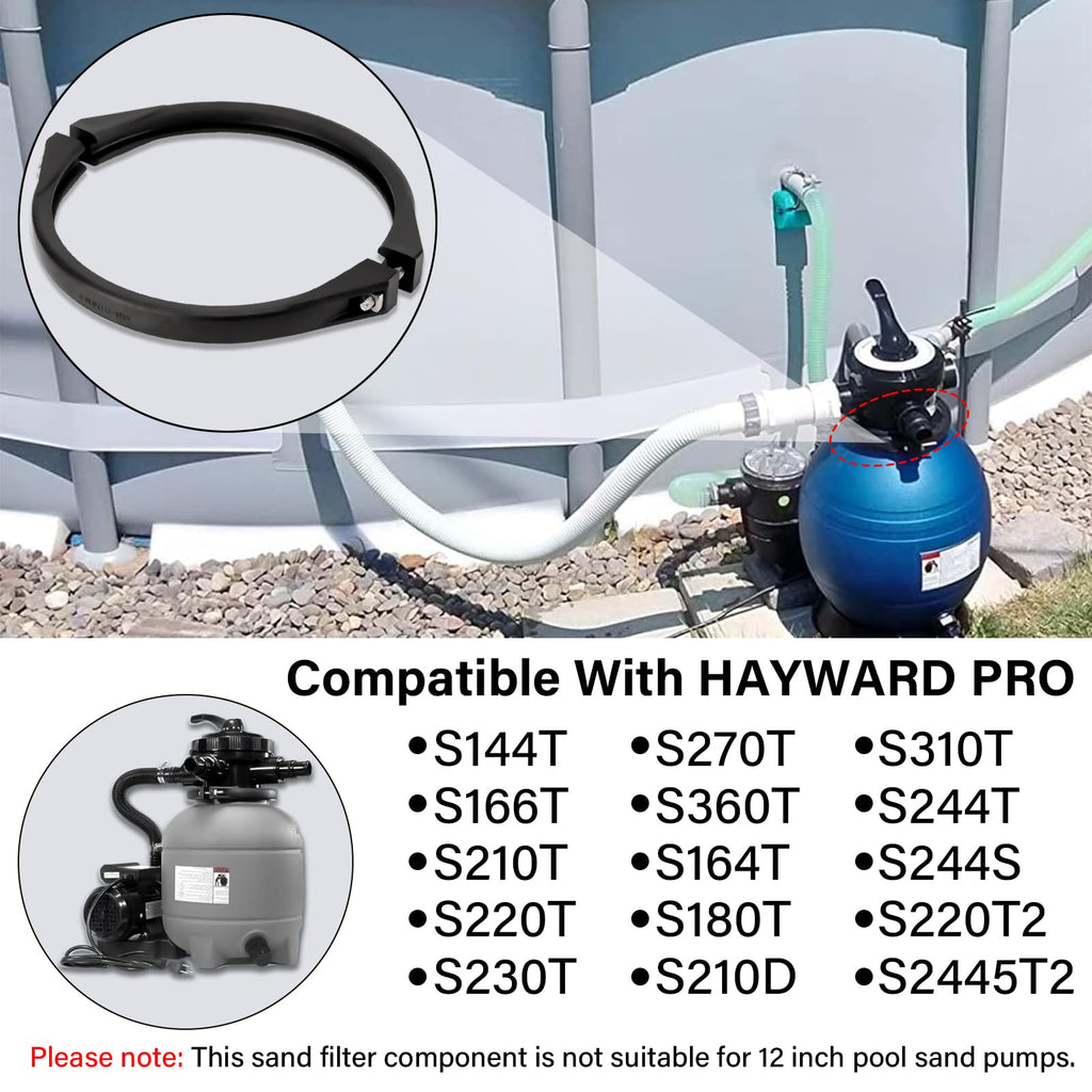 GMX600NM Flange Valve Clamp for Hayward Pro Series Sand Filter Pump Clamp with Screw Swimming Pool Filter Parts Replacement S164T S166T S180T S210T S210S S220T S230T S244T