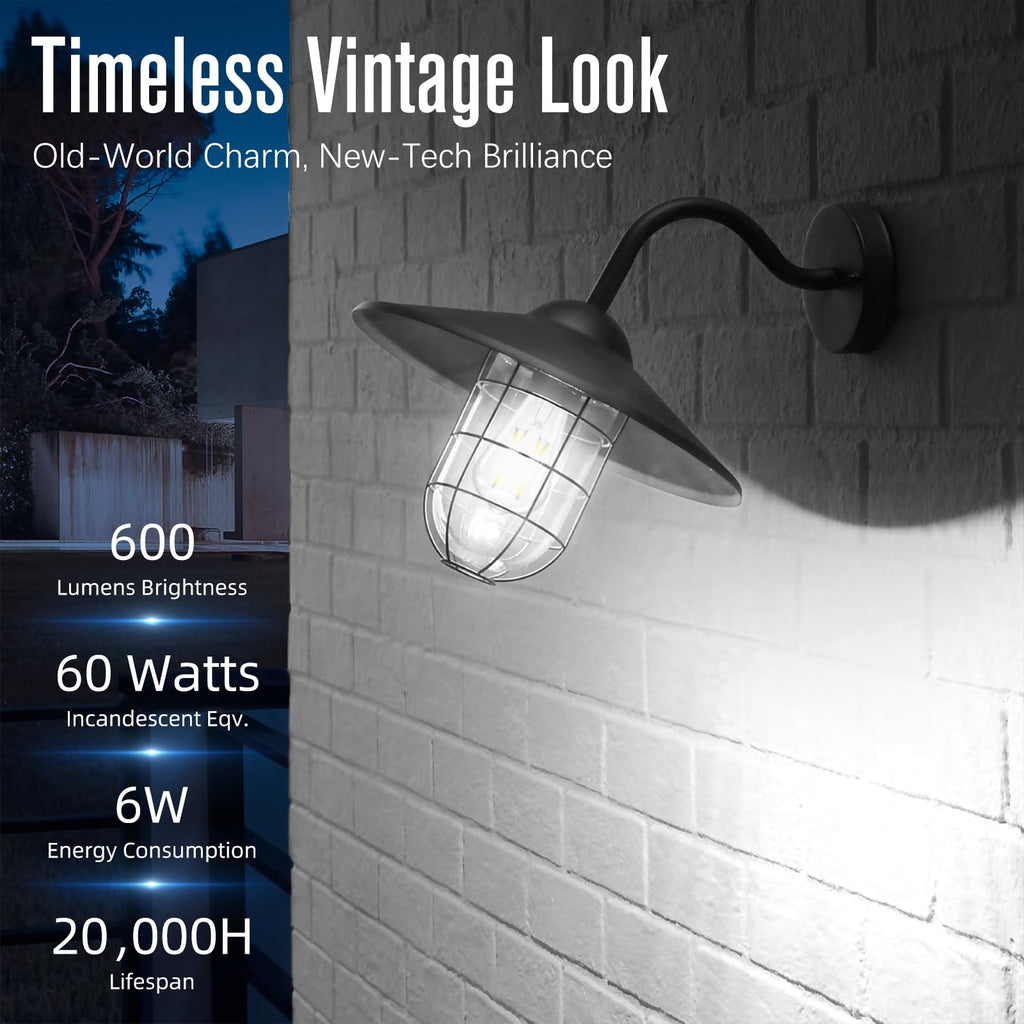 GvvooHome Dimmable LED Edison Bulb, E26 Light Bulb 60 watt Equivalent, Soft White 2700K, ST58 Vintage Light Bulbs, 90+ CRI, E26 Medium Base, Clear Glass, 4 Pack