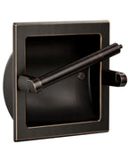 WZKALY Recessed Oil Rubbed Bronze Toilet Paper Holder, Wall Mounted Heavy Duty Pivoting Toilet Paper Roll Holder with Rear Mounting Bracket in Wall, Easy lnstallation, Stainless Steel ORB