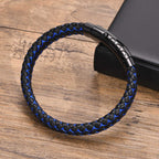 VNOX Christian Gifts For Men - Personalized Religious Gift For Men Inspirational Christian Faith Bible Verse Quote Mens Leather Cross Bracelet, Joshua 1.9