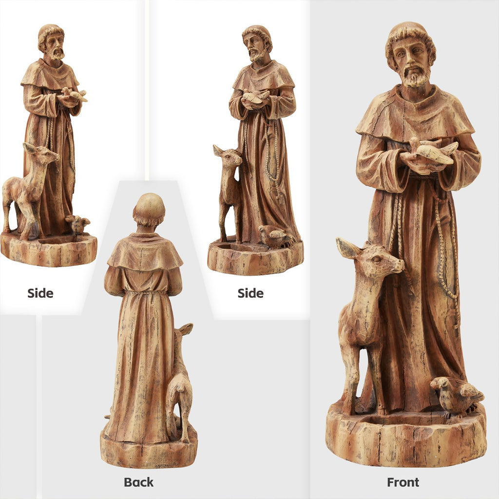 DSNAPE St Francis Garden Statue Bird Feeder 25" H Catholic Outdoor Statues
