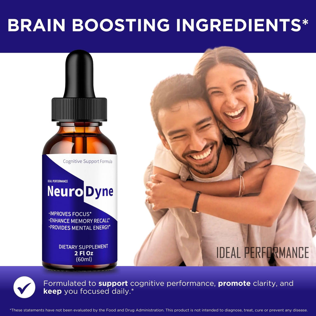 Neurodyne Drops, Official Neurodyne Brain Health Supplement Droppers - Maximum Strength, Advanced Nootropic Drops Support, All Natural Neuro Dyne Cognitive Health & Function Reviews (2 Pack)
