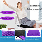 NC Gel Seat Cushion, Breathable Honeycomb Design Seat Cushion ，Body Pressure Distribution Portable Seat Cushion，Gel Seat Cushion for Back Pain Suitable for Home Office Chair Car (Purple+Black)
