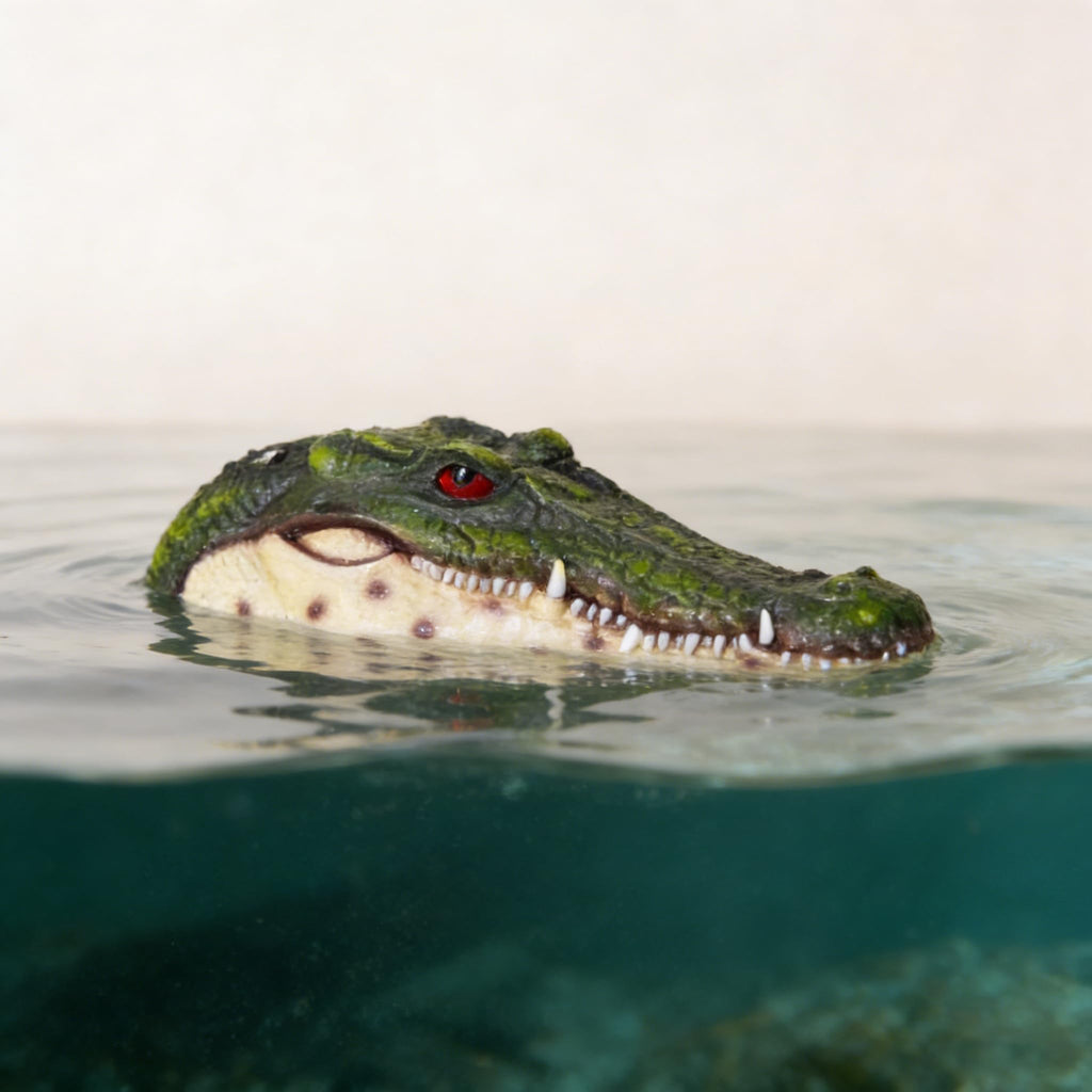 Benhurb Pond Floating Alligator Head Decoy, Pools Float Fake Gator Head Duck Detterent Crocodile Head Decoy for Koi Garden Yard Decoration Swimming Pool Animal Protector