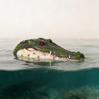 Benhurb Pond Floating Alligator Head Decoy, Pools Float Fake Gator Head Duck Detterent Crocodile Head Decoy for Koi Garden Yard Decoration Swimming Pool Animal Protector