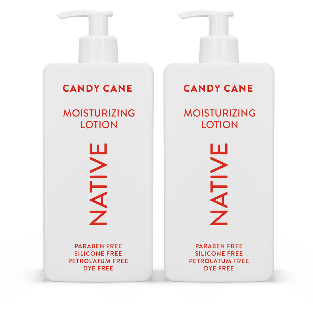 Native Body Lotion with Naturally Derived Ingredients - Candy Cane - Silicone, Paraben, & Dye Free Leaving Skin Soft and Hydrating | Holiday Seasonal Scent Bundle, 16.5 oz - 2 Pk