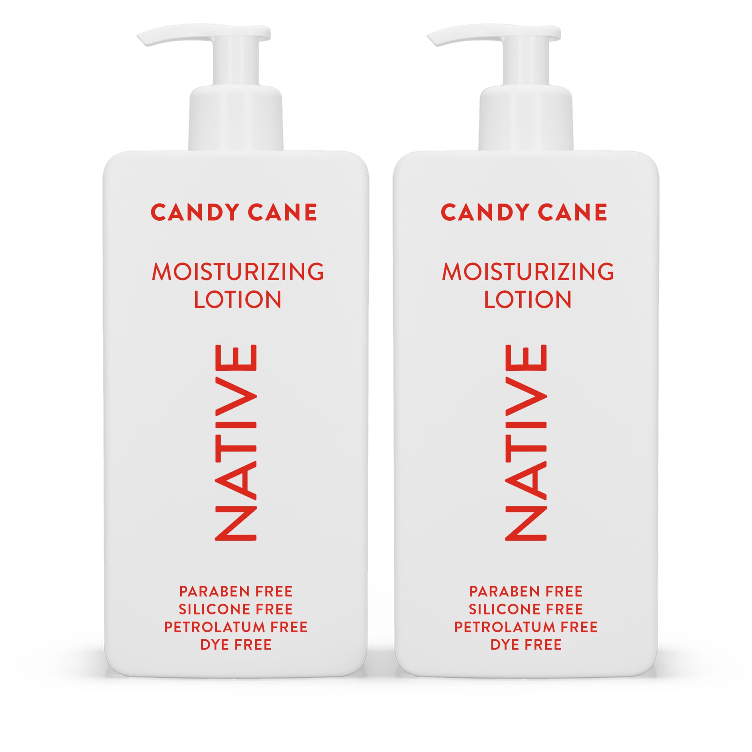 Native Body Lotion with Naturally Derived Ingredients - Candy Cane - Silicone, Paraben, & Dye Free Leaving Skin Soft and Hydrating | Holiday Seasonal Scent Bundle, 16.5 oz - 2 Pk